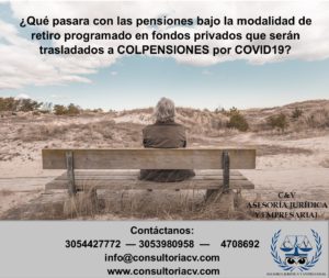 ¿Qué pasara con las pensiones bajo la modalidad de retiro programado en fondos privados que serán trasladados a COLPENSIONES por COVID-19?